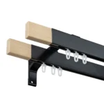 Galerie dubla cu canal de culisare neagra capat nuanta lemn, Seattle