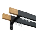 Galerie dubla cu canal de culisare neagra capat nuanta lemn, Seattle