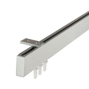 Galerie simpla cu canal de culisare inox, Seatle brush, Silver deschis