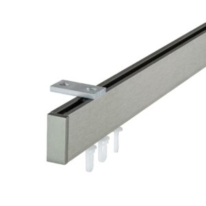 Galerie simpla cu canal de culisare inox, Seatle brush, Silver inchis